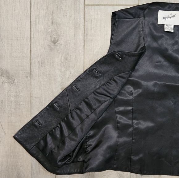Jacqueline Ferrar Black Genuine Leather Vest - Picture 5 of 6